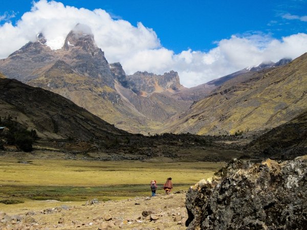 Walking between the mountains in Peru